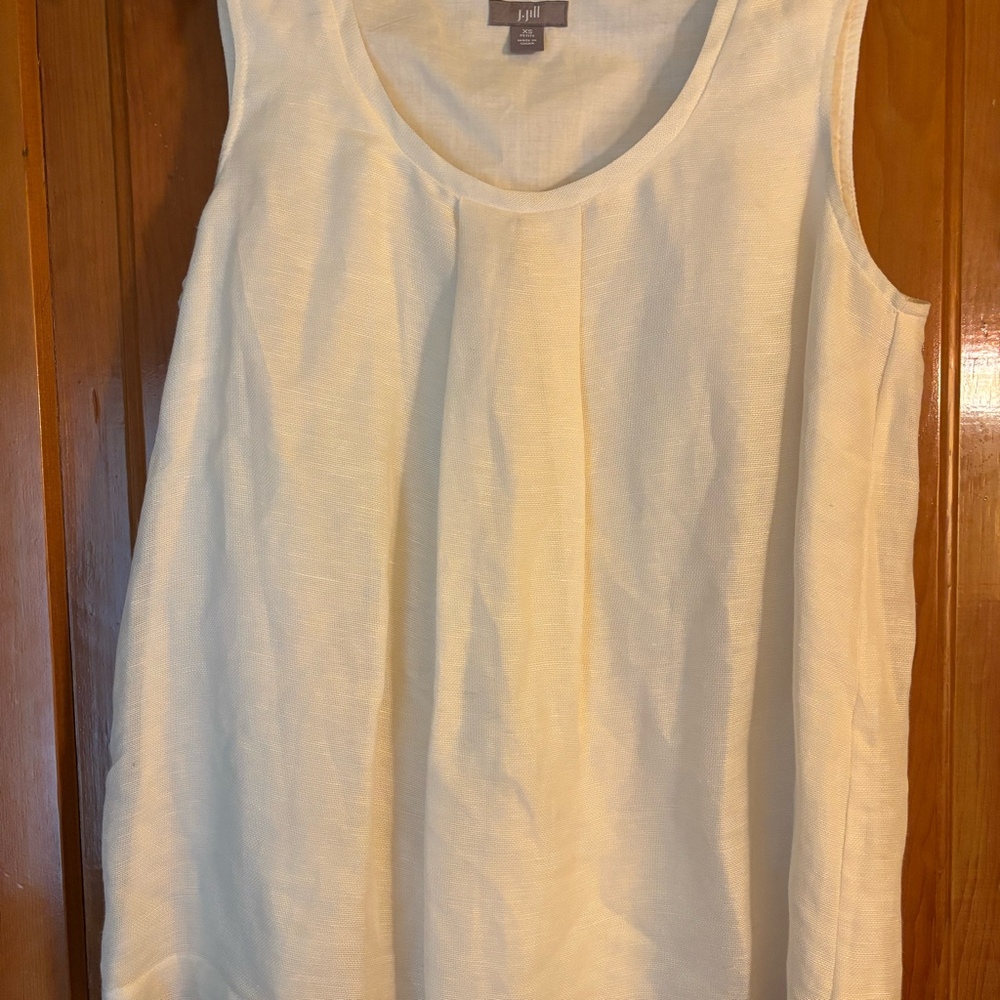 Womens J Jill Sill/Linen sleeveless blouse